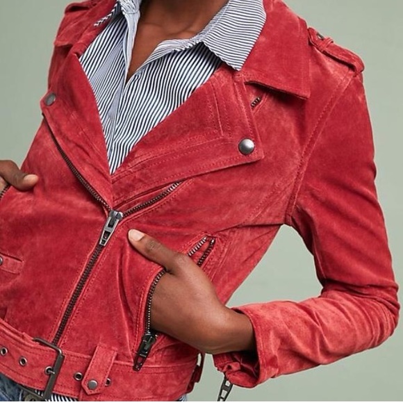 Blank NYC Moto SUEDE JACKET in red my mind - Picture 5 of 8